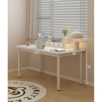 書桌書架一體辦公桌子（優雅白單桌100*50CM）