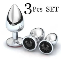 RUNYU Alat Pijat Tubuh Aluminium Alloy 3 PCS - Sensasi Hangat dan Dingin, Relaksasi Intim IH Hitam