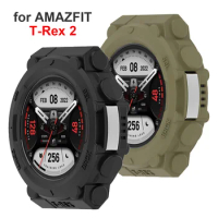 TPU Armor Case for Amazfit T-Rex 2 Smartwatch Anti-Scratch Lightweight Shockproof Bumper Cover for Amazfit T Rex 2 Smart Watch