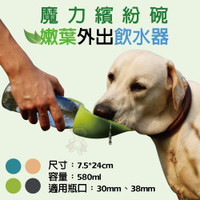 『寵喵樂旗艦店』德國設計紅點獎《犬用魔力繽紛碗 嫩葉外出飲水器》主人親自餵水簡易又方便