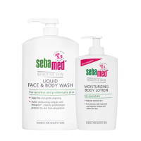 【SEBAMED 施巴】潔膚露 1000ml+潤膚乳液400ml(總代理)