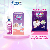 [TẶNG TQ SLEEP WELL M2/L2/XL2] Bobby Miếng lót sơ sinh Newborn 1 - NB1 (108 miếng/64 miếng/28 miếng)