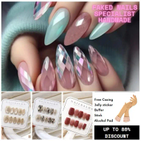 Kuku Palsu Terhangat RIBBON Hot Item Faked Nails Kuku Palsu (24Pcs/30Pcs Box) 【Tech-Produced R】