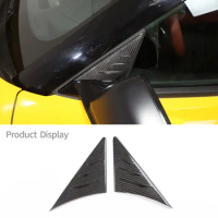 For Toyota GR Supra A90 2019-2022 Real Carbon Fiber Car Rearview Mirror Side Window A-pillar Triangle Cover Trim Panel Sticker
