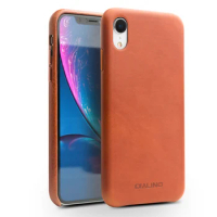 QIALINO Stylish Genuine Leather Case for Apple iphone XR 6.1 inches Ultra Thin Handmade Anti-knock Back Cover for iphone XR