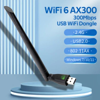 WIFI 6 802.11ax USB WiFi Dongle Wireless Adapter Network Card 2.4GHz 5BDI Antenna For PC Laptop Windows7/10/11 Driver Free