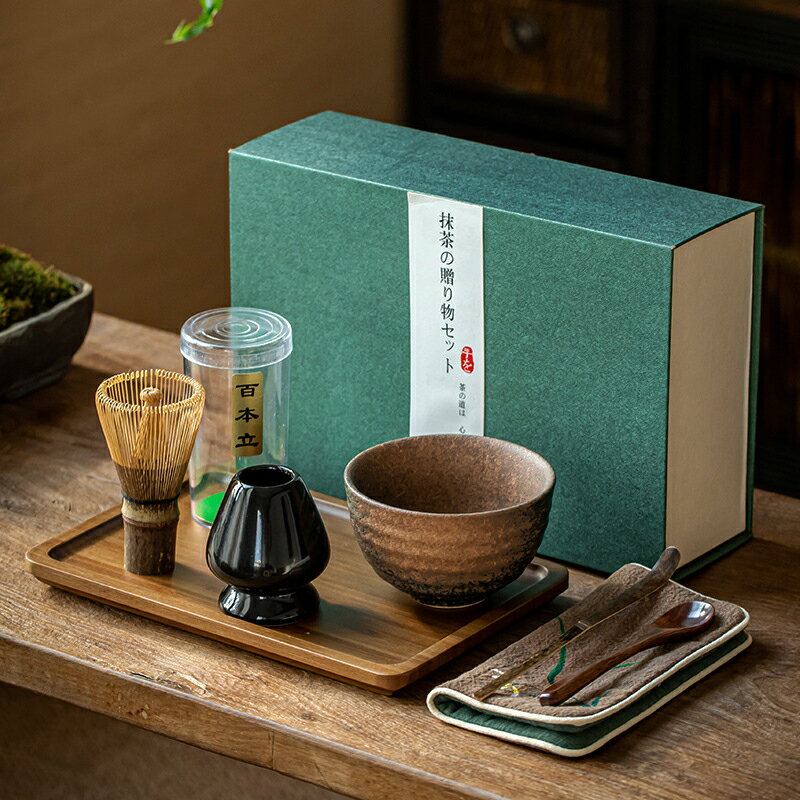 TEANAGOO百本立 茶筅 茶筅立て 茶杓 茶さじ 茶道具 4点セット 茶せん 曲直し 茶筅休め 抹茶点て 100本 Chasen 最終決算
