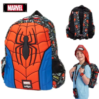 Smiggle Australia Spiderman Backpack with Hat Kindergarten Grade One Childrens Double Shoulder Bag C