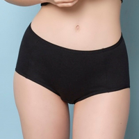 華歌爾-健康內褲-零碳天絲 M-3L中高腰三角褲(碳黑色) NSC043BL