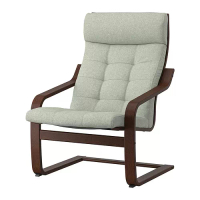 POÄNG 扶手椅, 棕色/gunnared 淺綠色, 41 公分