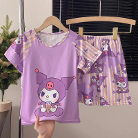 Boys' and Girls' Pajama Set/Pajamas/2-14-year-old Children's Pajamas/Ice Silk Cotton Fabric/Summer/C