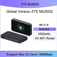 New Original ZTE 5G Portable WiFi6 Mobile Card Router Cpe Wireless Network Card Gigabit Network Port MU5002 With Sim Card Slot