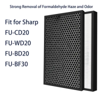2Pcs/Set Replacement For Sharp Air Purifiers hepa Filter activated carbon filter Air Purifier Filter 350*280*30/350*280*10mm