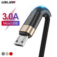 USLION 3A Micro USB Cable Fast Charging USB Data Cable Cord For Samsung S6 Xiaomi Redmi Note 5 Android Micro usb Fast Charge 3M