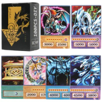 100pcs Yu-Gi-Oh Anime Style Cards Blue Eyes Dark Magician Exodia Obelisk Slifer Ra Yugioh DM Classic Proxy DIY Card Kids Gift