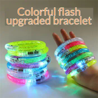 LED Bracelets Glow Bangle Glow In The Dark Neon Bracelet For Kids Adults Luminous Bangle Wristbands Jewelry Accessories Party