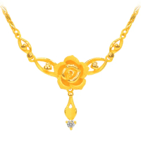 【元大珠寶】買一送一黃金項鍊純金9999閃耀玫瑰(3.35錢正負5厘)