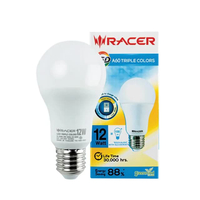 หลอดไฟ LED 12 วัตต์ RACER รุ่น TRIPLE COLORS A60 E27