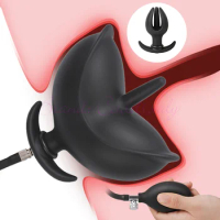 Flower Bud Inflated Anal Plug Separate Pump Expandable Big Buttplug Prostate Massager Anus Dilator Dildo Sex Toys for Men