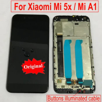 Original Glass Pantalla LCD Display Touch Screen Digitizer Assembly with Frame For Xiaomi Mi A1 MiA1 Mi 5X Mi5X Phone Sensor