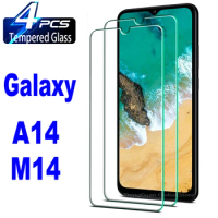 2/4Pcs Tempered Glass For Samsung Galaxy A14 M14 Screen Protector Glass Film