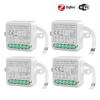 Tuya WiFi Zigbee Smart Switch Module Electrical Switching Breaker 1/2/3/4Gang Lighting Switch Module Mobile APP Control Alexa