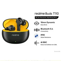 Realme Buds T110 Tws Headset Bluetooth Wireless Original Black