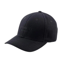 【COACH】刺繡標誌棉質棒球帽 (黑色)