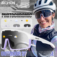 SCVCN Photochromic Cycling Glasses Sports Sunglasses Bike Bicycle Rading Glasses Men Mountain MTB Eyewear Running Goggles