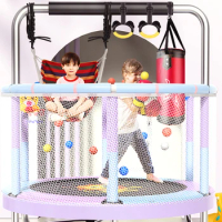 Children's Home Indoor with Safety Net Small Children Folding Family Bounce Bed Baby Rub Trampoline