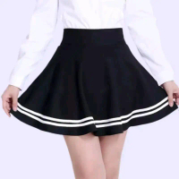Korean Style Rok Wanita List Putih Terbaru Jumbo Rok Mini Olahraga Rok Zumba Rok Senam Zumba Rok Wan