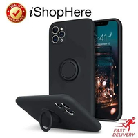 Case iPhone 12 / Pro / Pro Max - Ring Holder Silicone SoftCase - Hitam / Biru / Hijau 12 Pro Max AH 