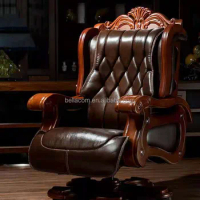 Wholesale ergonomic antique adjustable height executive leather swivel boss office desk chair