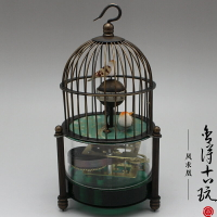 純銅古典鳥籠機械趣味鐘表掛鐘 家居裝飾禮品古玩古董收藏擺件