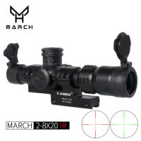 2-8x20IR Hunting Optical Sight Riflescope Adjustable Green Red Dot Light Tactical Scope Reticle Optical Rifle Scope Airgun