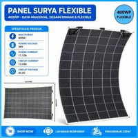 Solar Panel Solar Cell Panel Surya Solar 400 WP Monocrystalline Tenaga Surya Fleksibel 400 wp