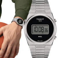 【TISSOT 天梭 官方授權】PRX Digital 數位石英手錶 手錶 畢業禮物 慶端午 包粽(T1374631105000)