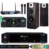 【金嗓】CPX-900 K1A+DB-7AN+TR-5600+SK-500V(4TB點歌機+擴大機+無線麥克風+落地式喇叭)