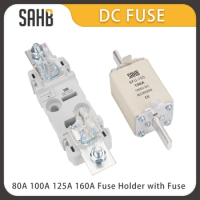 SAHB PV Solar Fuse 1000V DC 80A 100A 125A 160A Fusible Fuse Holder with Fuse for Solar System Protection