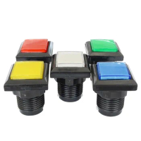 33mm Arcade Square Push Buttons 12V Illuminated Led Light With Microswitch For Arcade Game Machine DIY Accessories 5 Colors