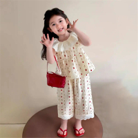 Bộ Đồ Không Tay 2 Mảnh Mùa Hè Cho Bé Gái, Quần Ren, Áo Cổ Búp Bê, Váy Vest Phong Cách Công Chúa, Thí