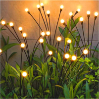 Solar Lights Firefly LED String Outdoor Garden Decoration Party Courtyard Lawn Lamps For Patio Terrace Landscape Decoration
