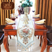 羽羅 宮廷歐式桌旗美式古典餐桌桌旗北歐防滑餐桌裝飾布長條餐旗