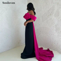 Smileven Hit Color Formal Evening Dresses Sexy Sleeveless Prom Gowns Bow Straps Evening Party Dress