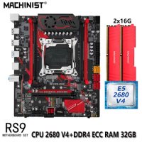 MACHINIST X99 Motherboard LGA 2011-3 Set Xeon Kit E5 2680 V4 CPU Processor 32GB(2*16G) DDR4 ECC RAM Memory Support SDD M.2 RS9