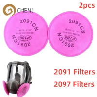 2PCS 2097/2091 Particulate Filter P100 For 3M 6200/6800/7502 Painting Spray Industry Mask Respirator PM2.5 Filter Pads