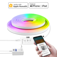 Homekit RGB LED Strip Neon Lights For Apple Home Kit Smart Life WiFi Switch Remote Control Neon Sign Tape Cabinet Kitchen Decor