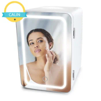 Personal Chiller 6L Mini Fridge Beauty &amp; Skincare Refrigerator, Glass Door, White, 10.6"x11.7"x7.7"