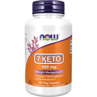 NOW Supplements 7-Keto (DHEA Acetate-7-one) 100 มก. สำหรับการควบคุมน้ำหนัก* 120 แคปซูลผัก WCSD