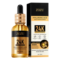 ZOZU 24K Gold Hyaluronic Acid Face Serum Moisturizing Brightening Hydrating Firming Facial Serum Essence Beauty Face Skin Care